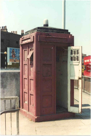 Mile End Fire Brigade Box has seen better days.